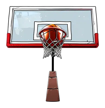 Basketball Hoop and Ball Illustration