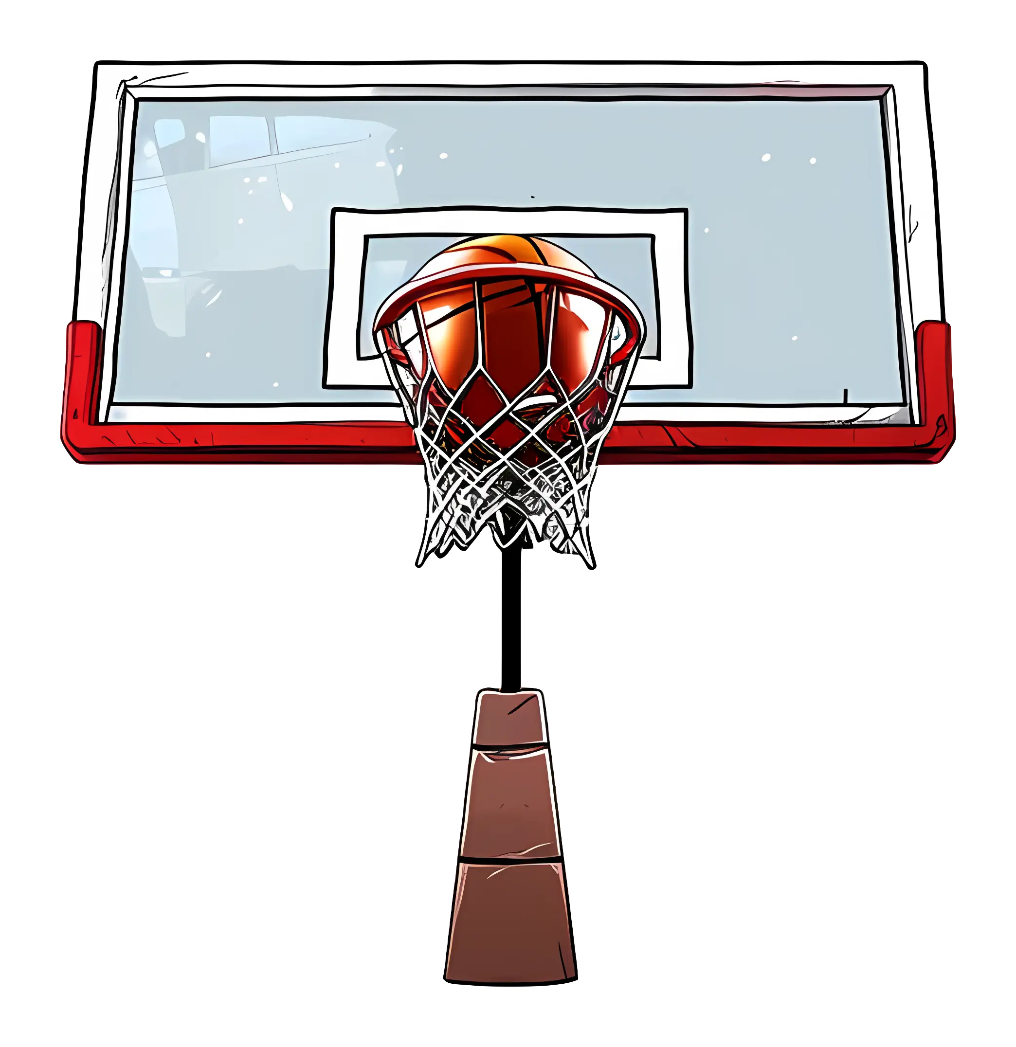 Basketball Hoop and Ball Illustration