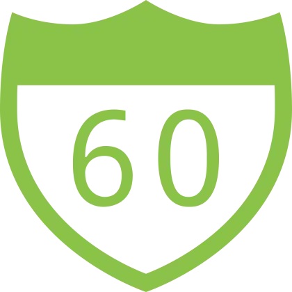 Highway Route 60 Road Shield Sign