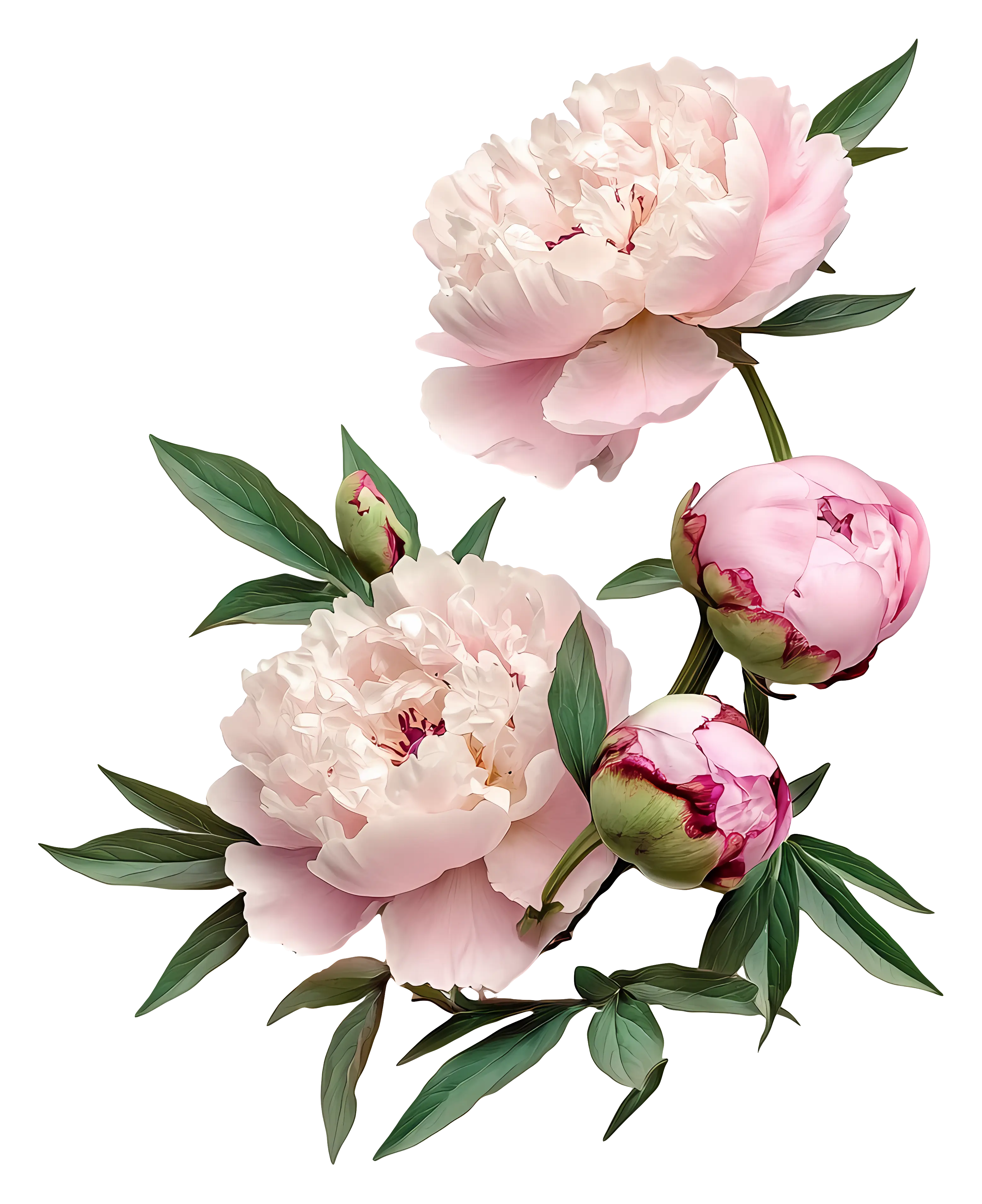 Pink Flowers with Stems
