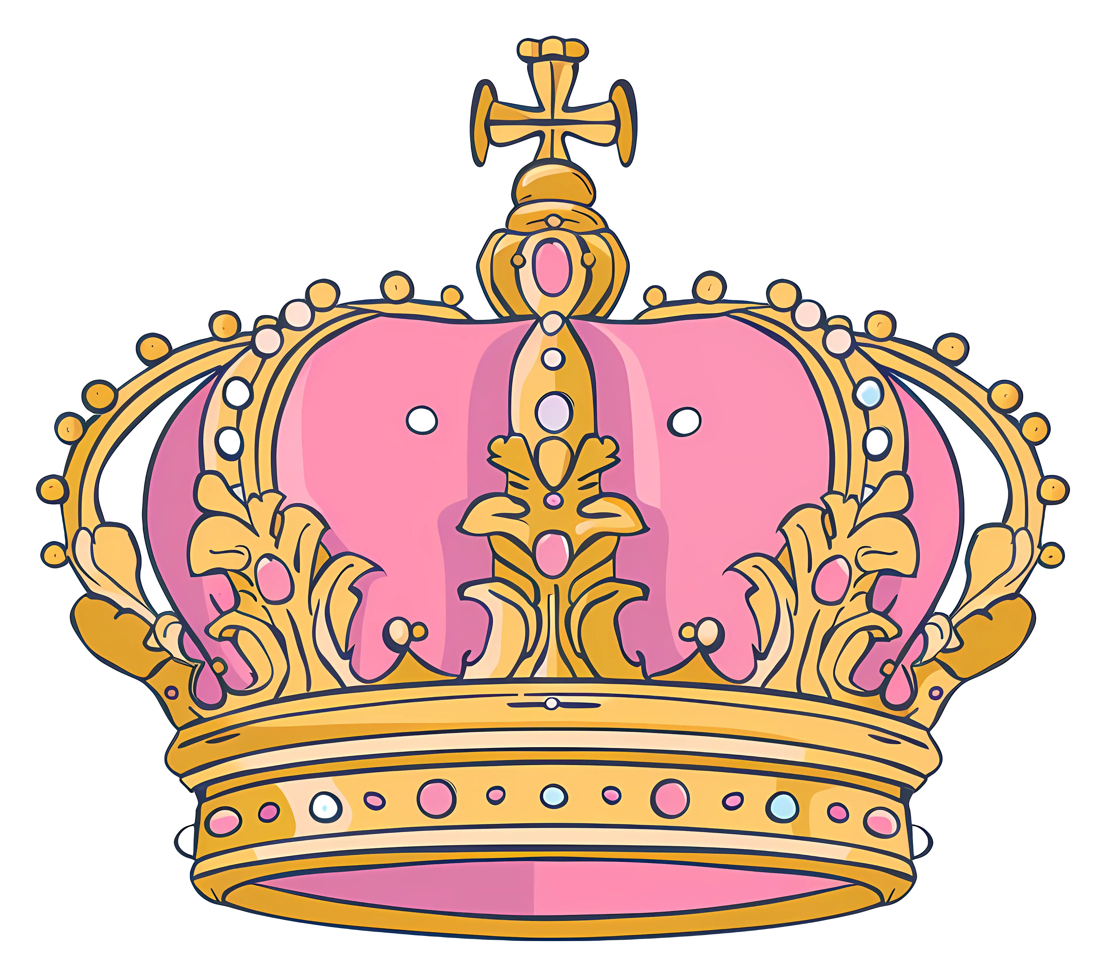 Pink Royal Crown Illustration