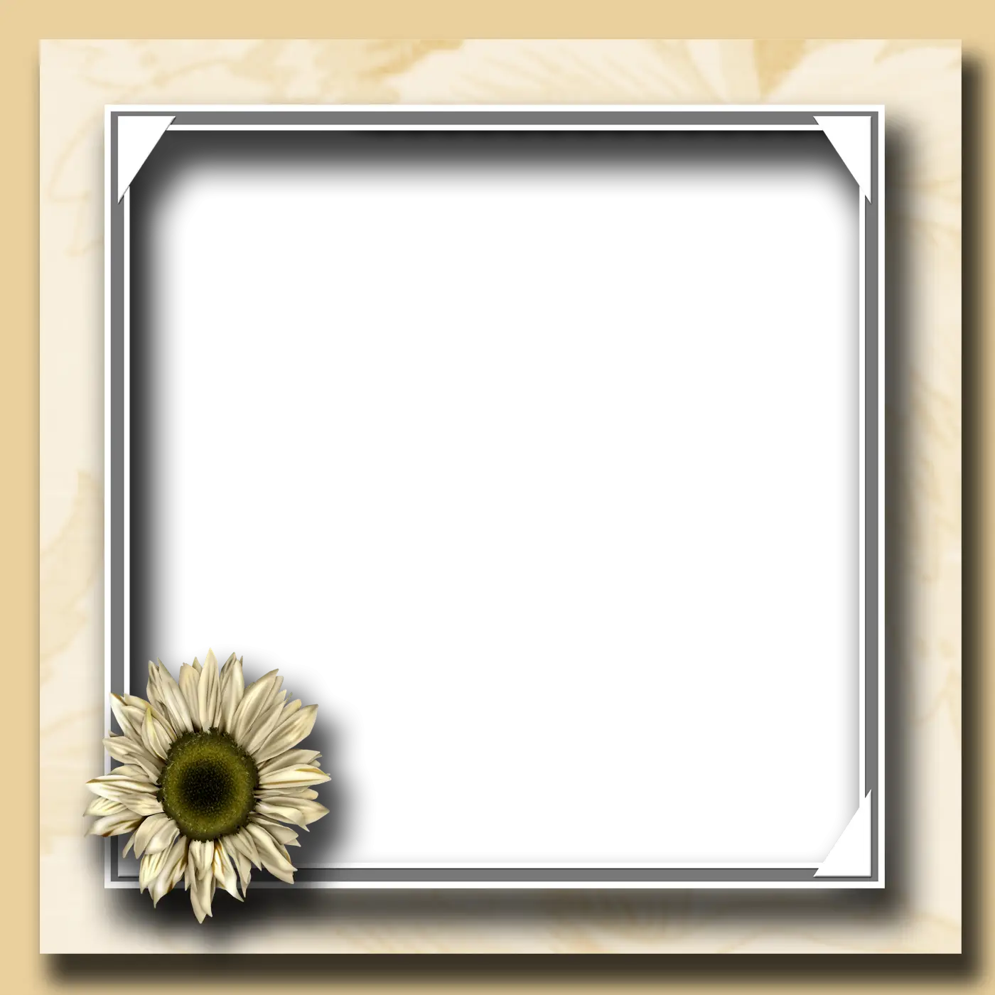 Elegant Sunflower Square Frame