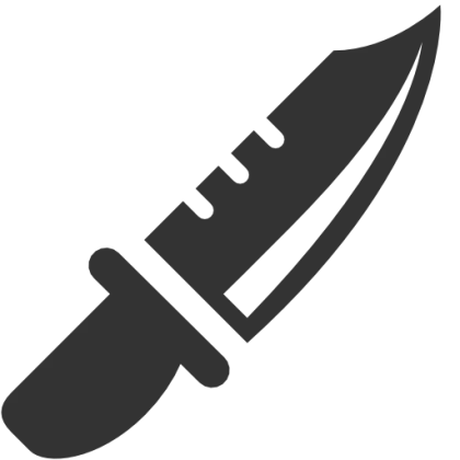 Knife Icon in Flat Silhouette Design