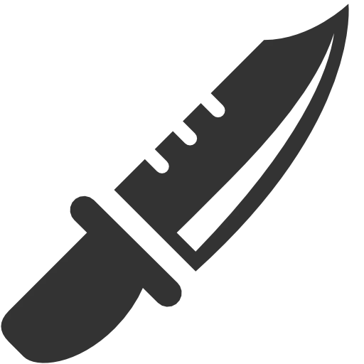 Knife Icon in Flat Silhouette Design