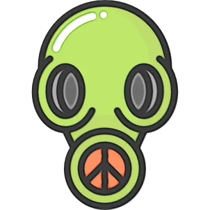 Green Gas Mask with Peace Symbol