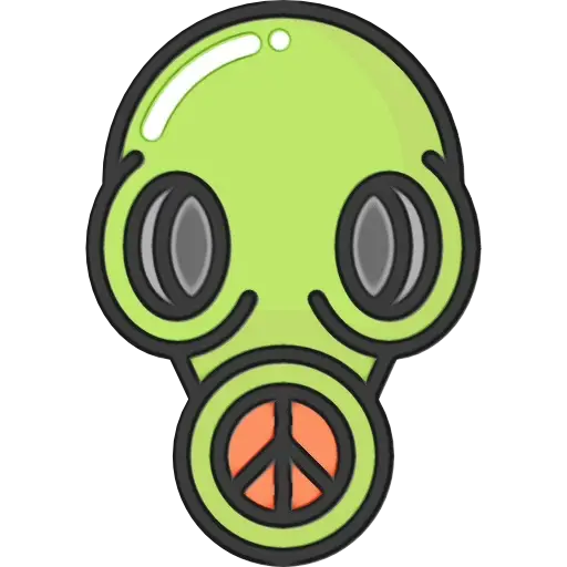 Green Gas Mask with Peace Symbol
