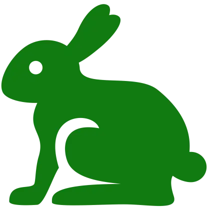 Green Rabbit Animal Silhouette Icon