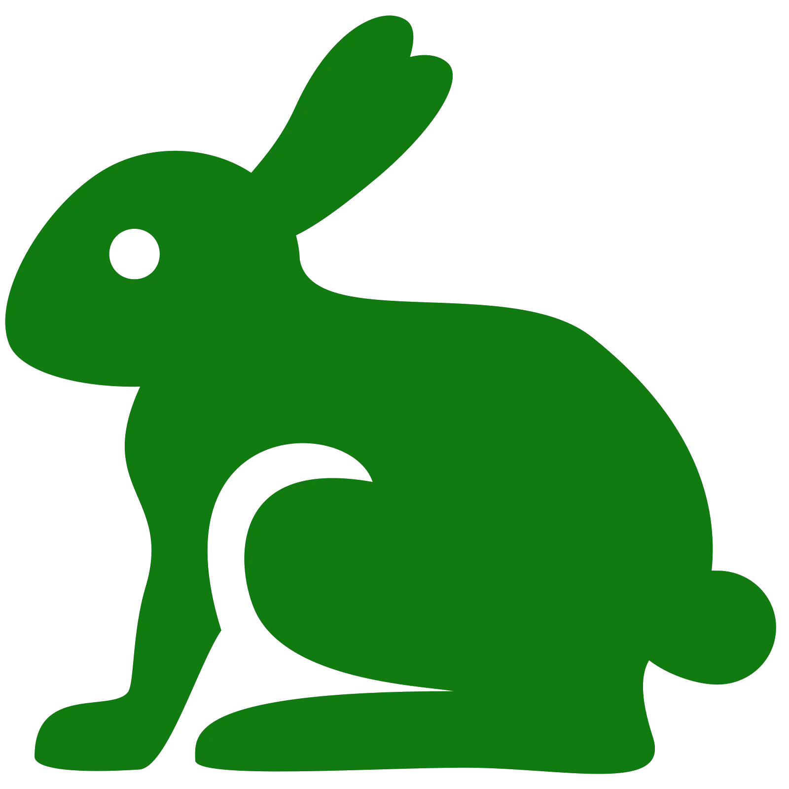 Green Rabbit Animal Silhouette Icon