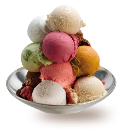Colorful Ice Cream Scoops in Bowl