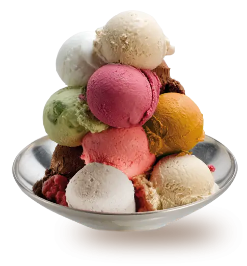 Colorful Ice Cream Scoops in Bowl