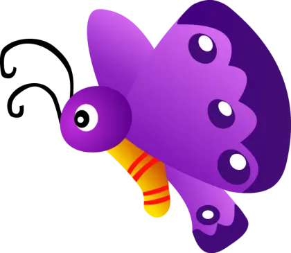 Purple Cartoon Butterfly Illustration