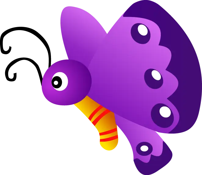 Purple Cartoon Butterfly Illustration