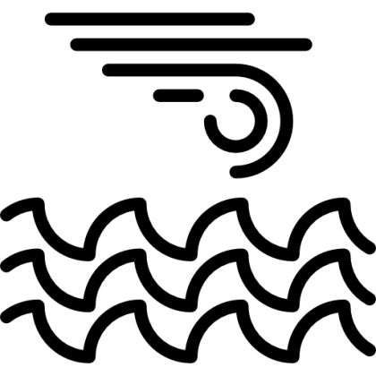 Wind and Waves Symbol Illustration