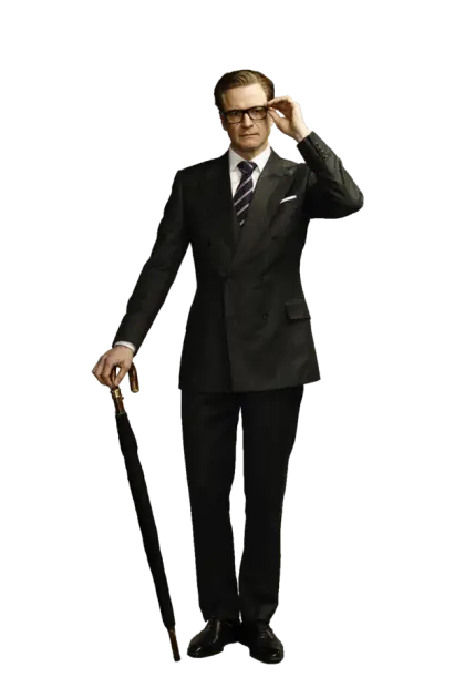 Man in Suit with Umbrella