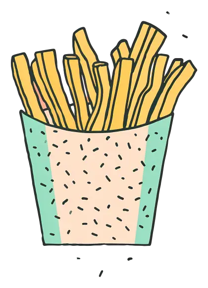 Cartoon Box of French Fries Illustration