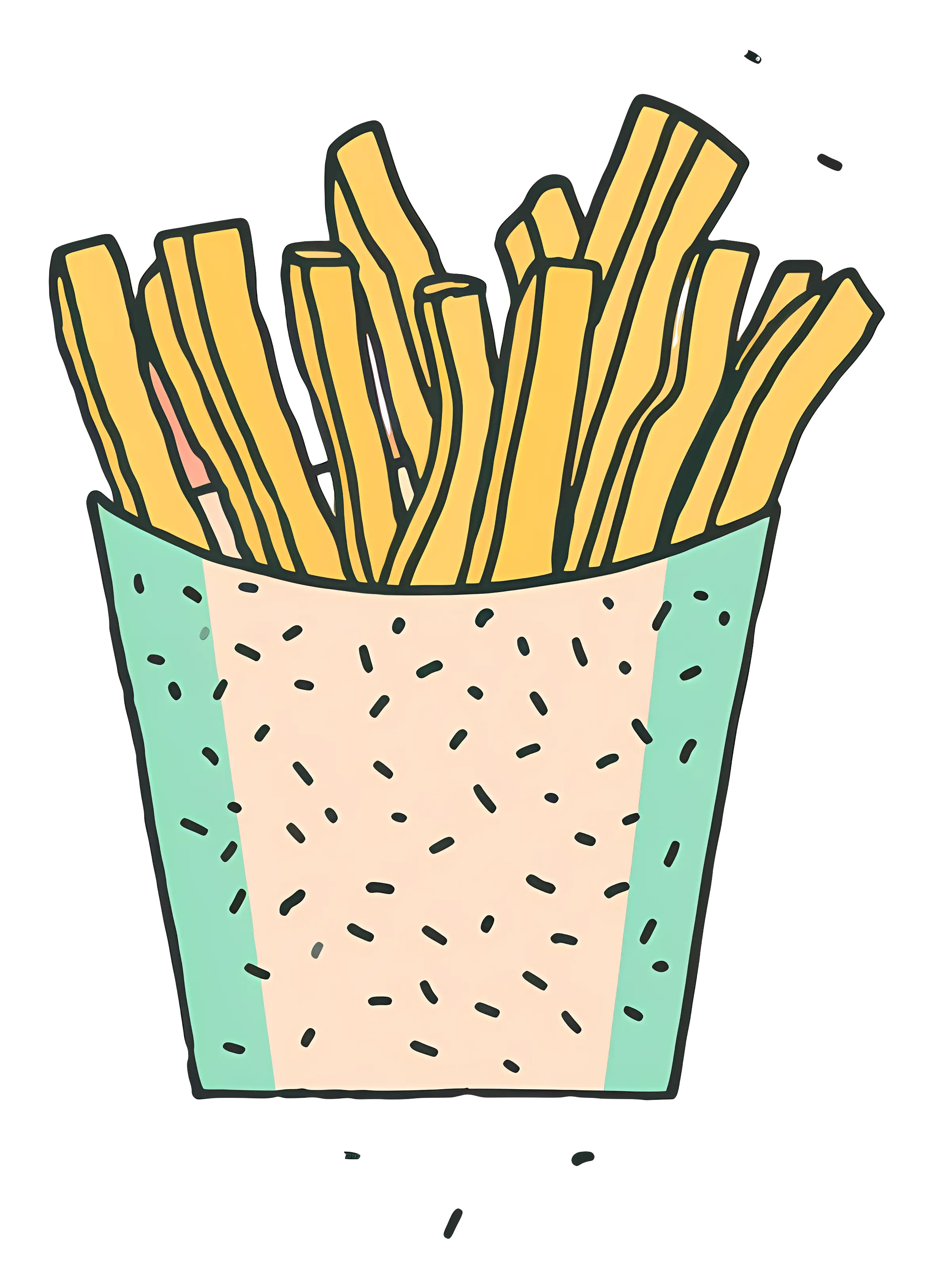 Cartoon Box of French Fries Illustration