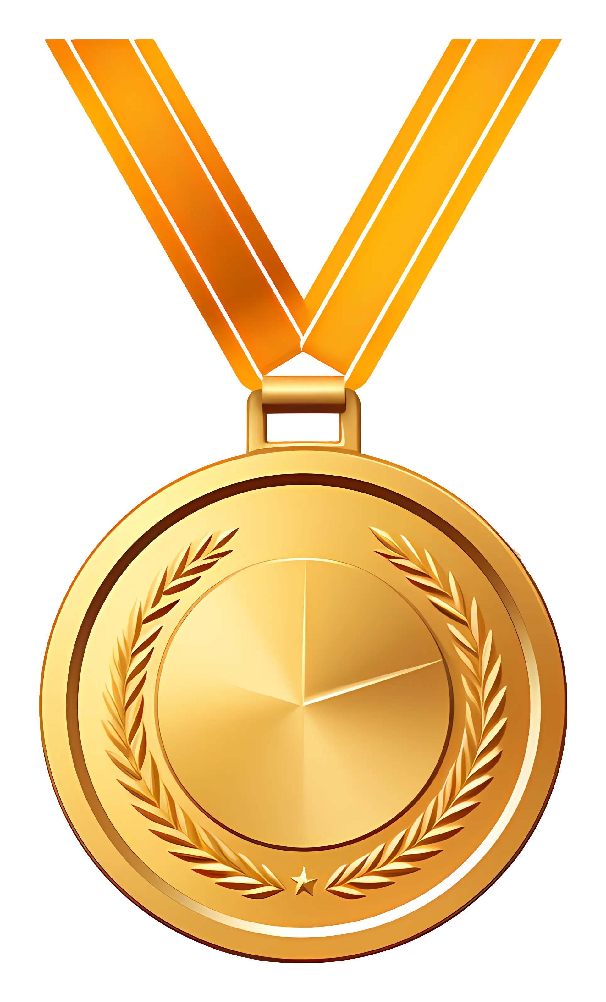 Gold Medal with Orange Ribbon for Success