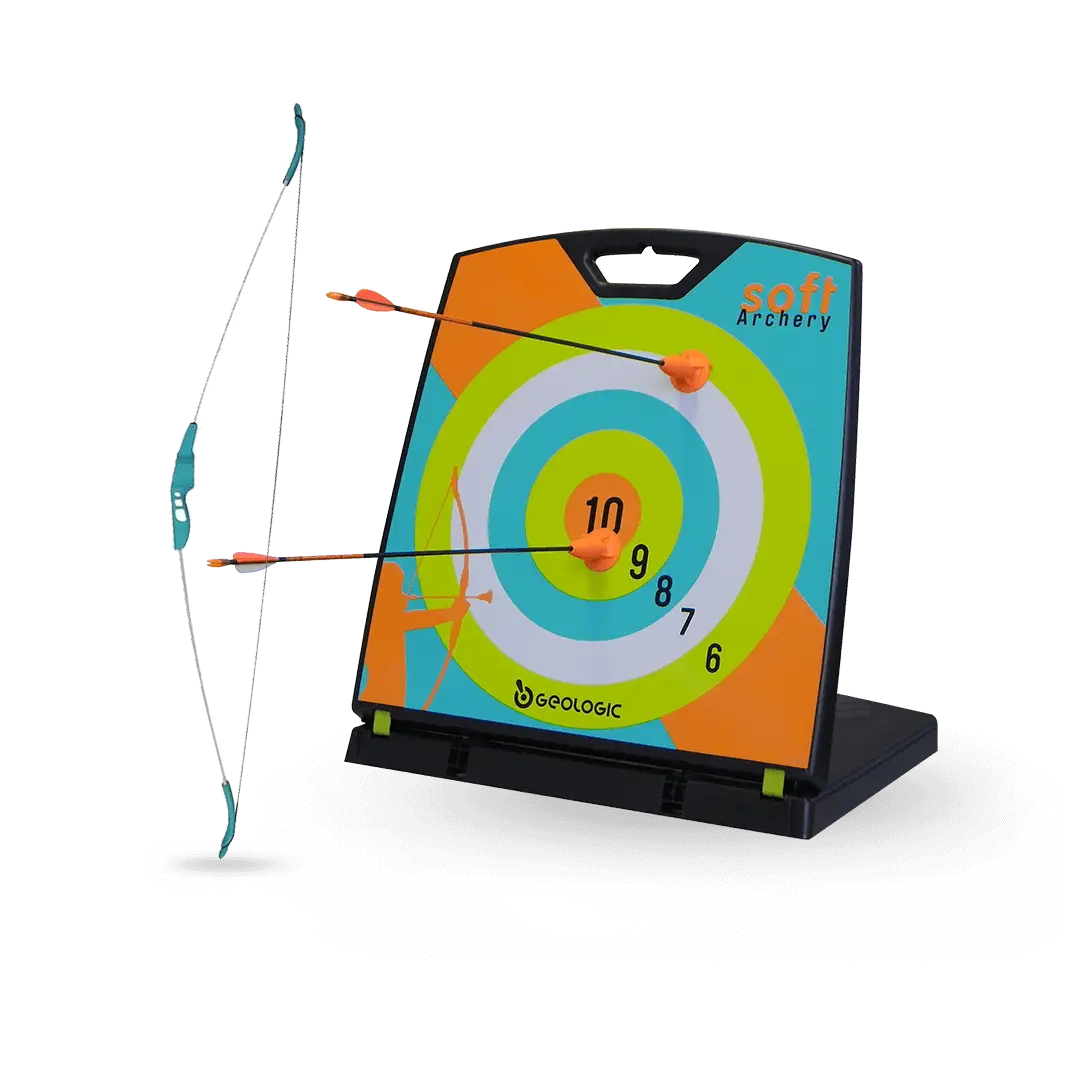Colorful Archery Target with Bow and Arrows