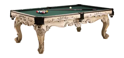 Elegant Ornate Pool Table with Accessories