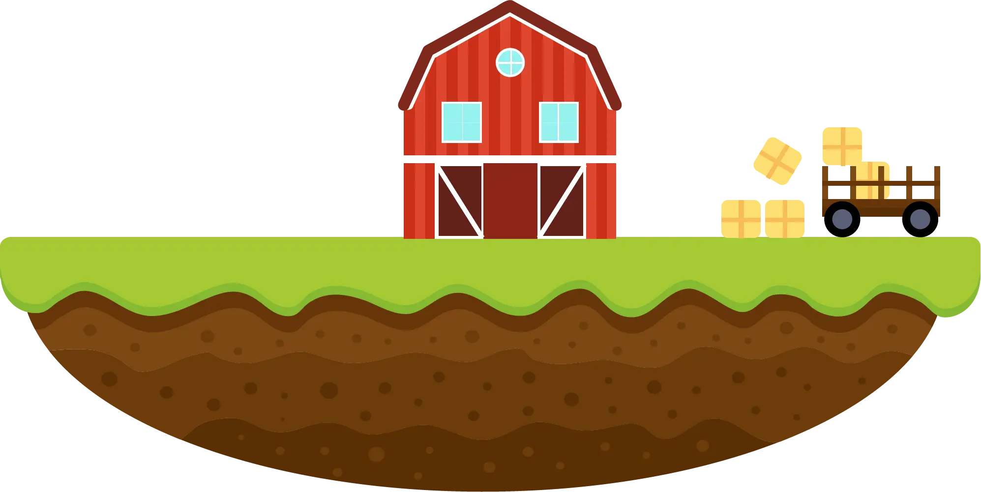 Barn with Hay Bales