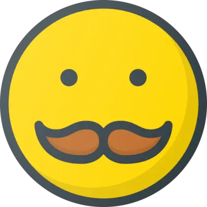Yellow Smiley Face with Mustache
