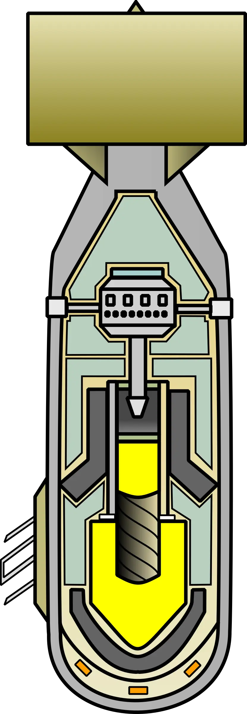 Detailed Cross-Section of Atomic Bomb