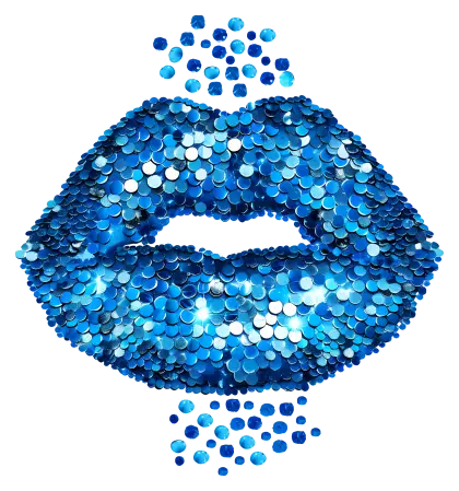 Creative Blue Lips Art