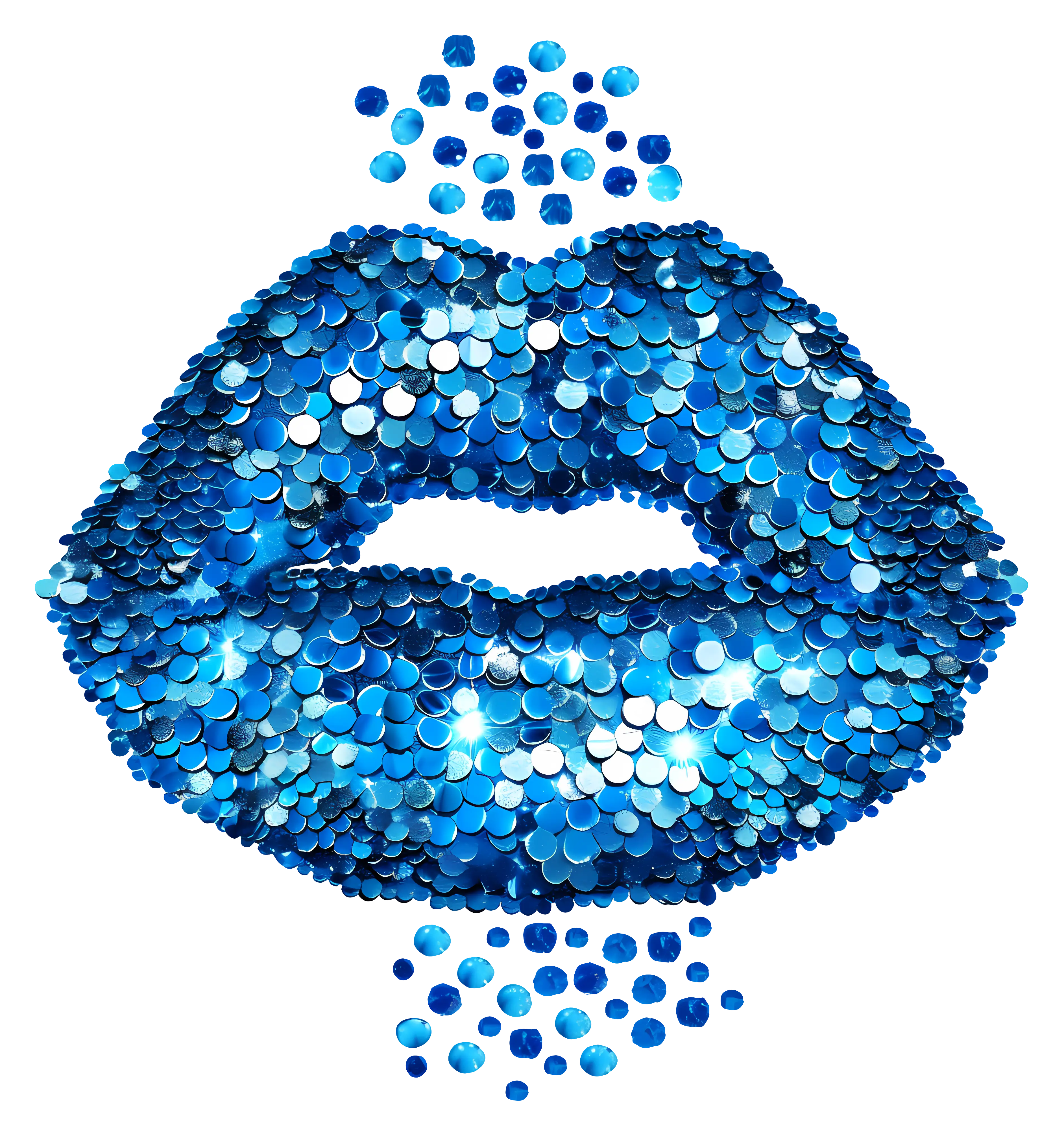 Creative Blue Lips Art