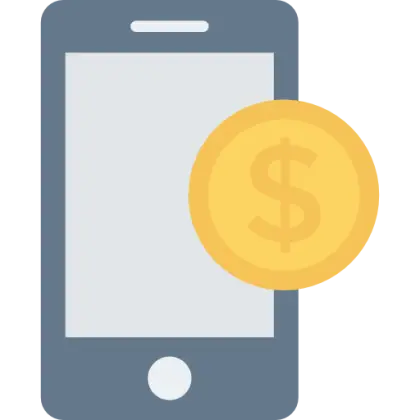 Smartphone with Dollar Coin Symbol