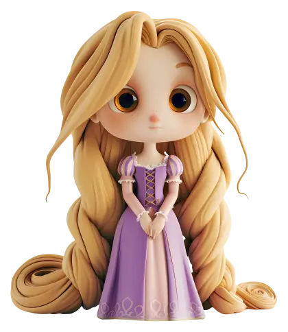 Cartoon Princess with Long Hair