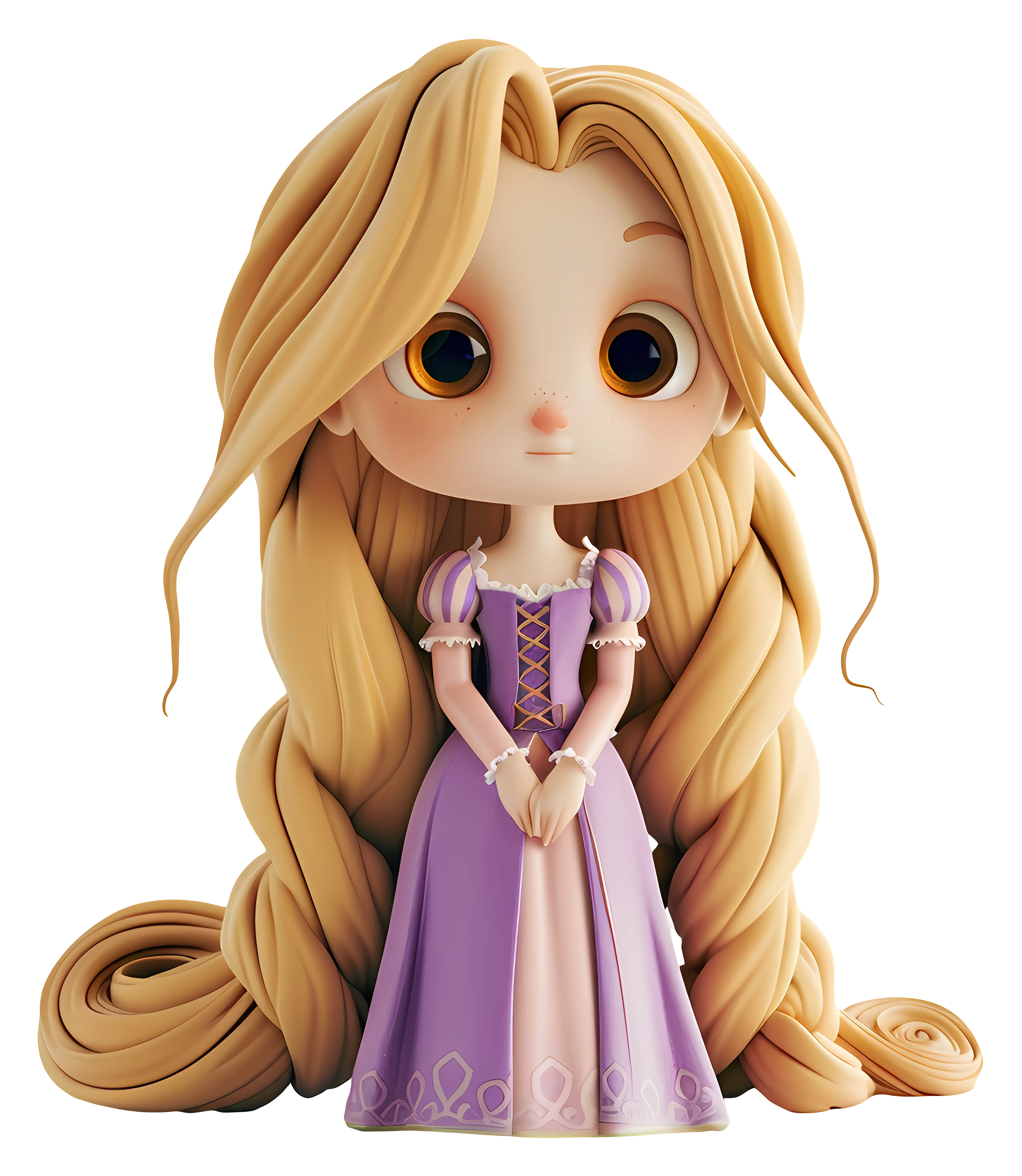 Cartoon Princess with Long Hair