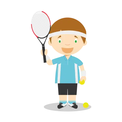 Young Tennis Player with Racket and Balls