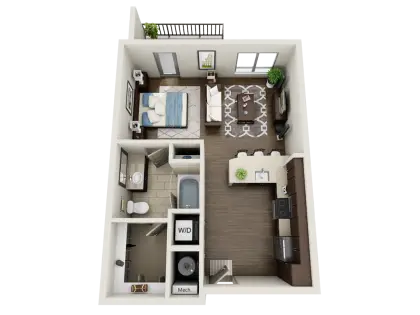 3D Apartment Floor Plan Visualization
