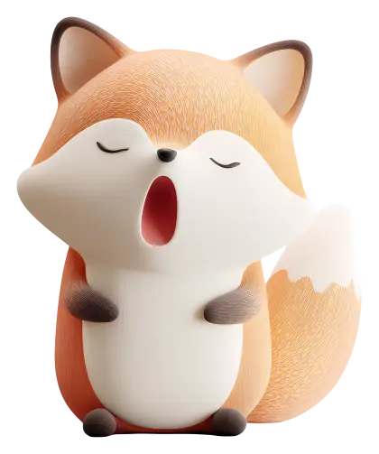 Cute Yawning Fox