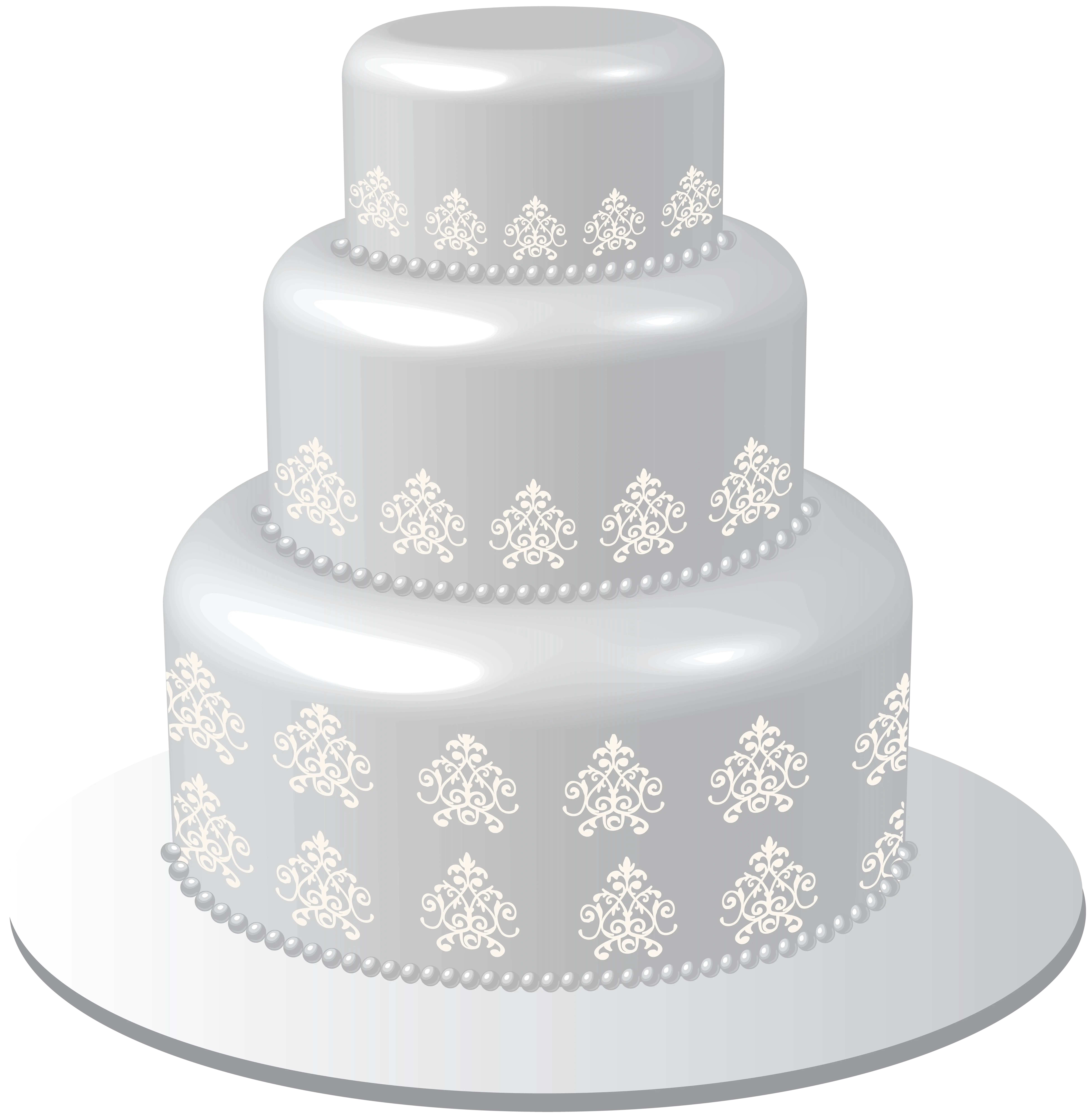Elegant Wedding Cake with White Design