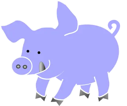 Purple Cartoon Pig Illustration