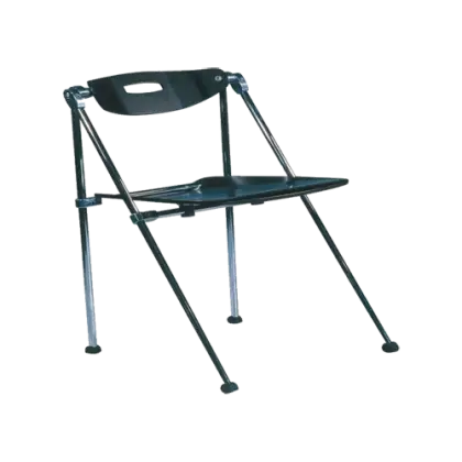 Black Folding Chair with Metal Frame