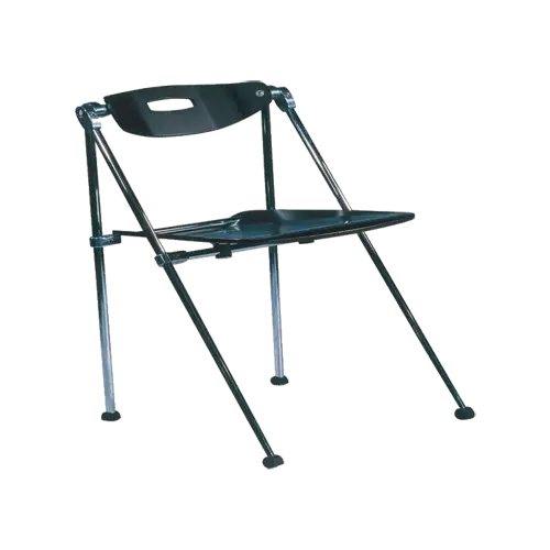 Black Folding Chair with Metal Frame