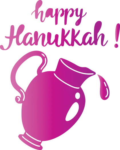 Hanukkah Jug Illustration with Festive Greeting