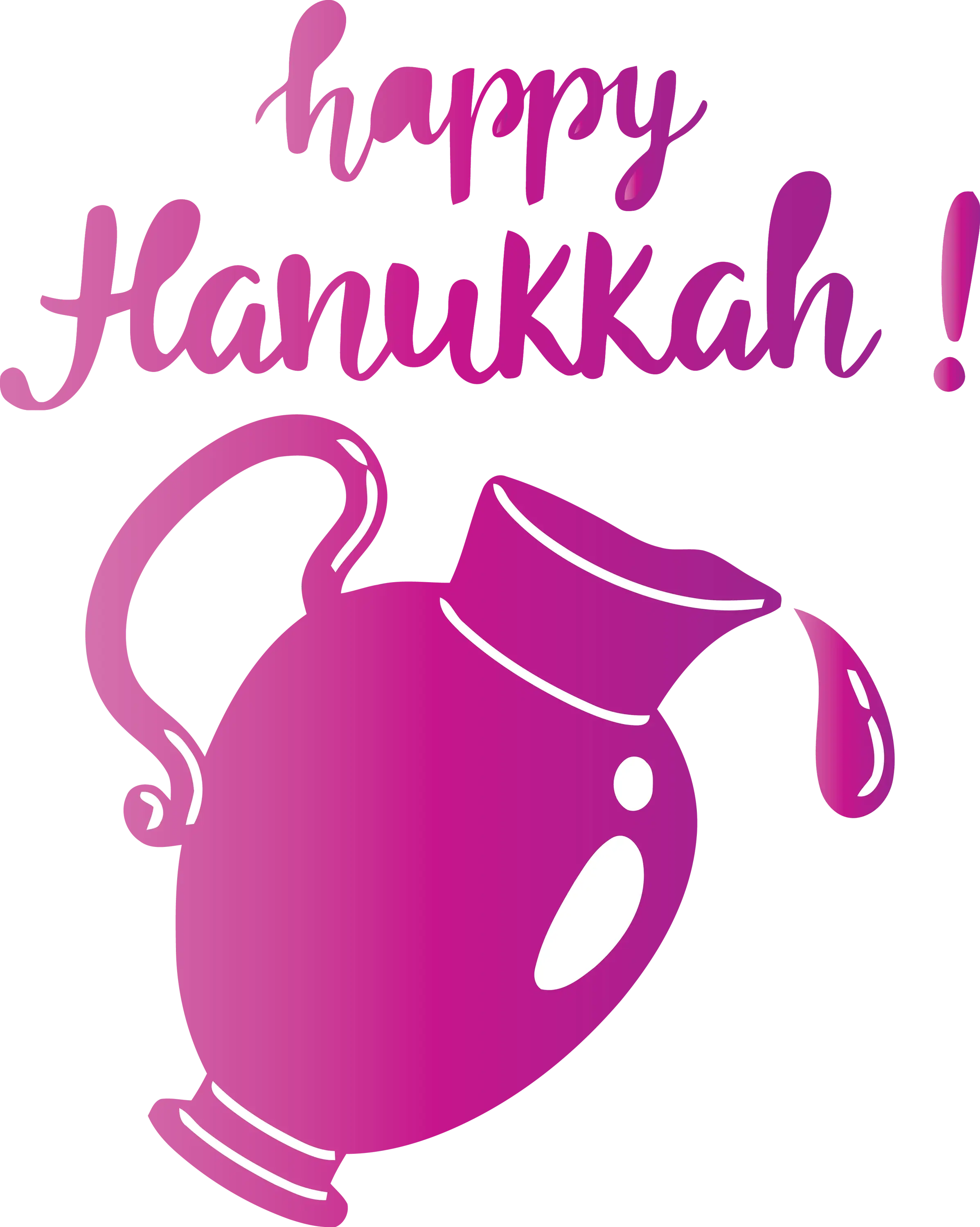 Hanukkah Jug Illustration with Festive Greeting