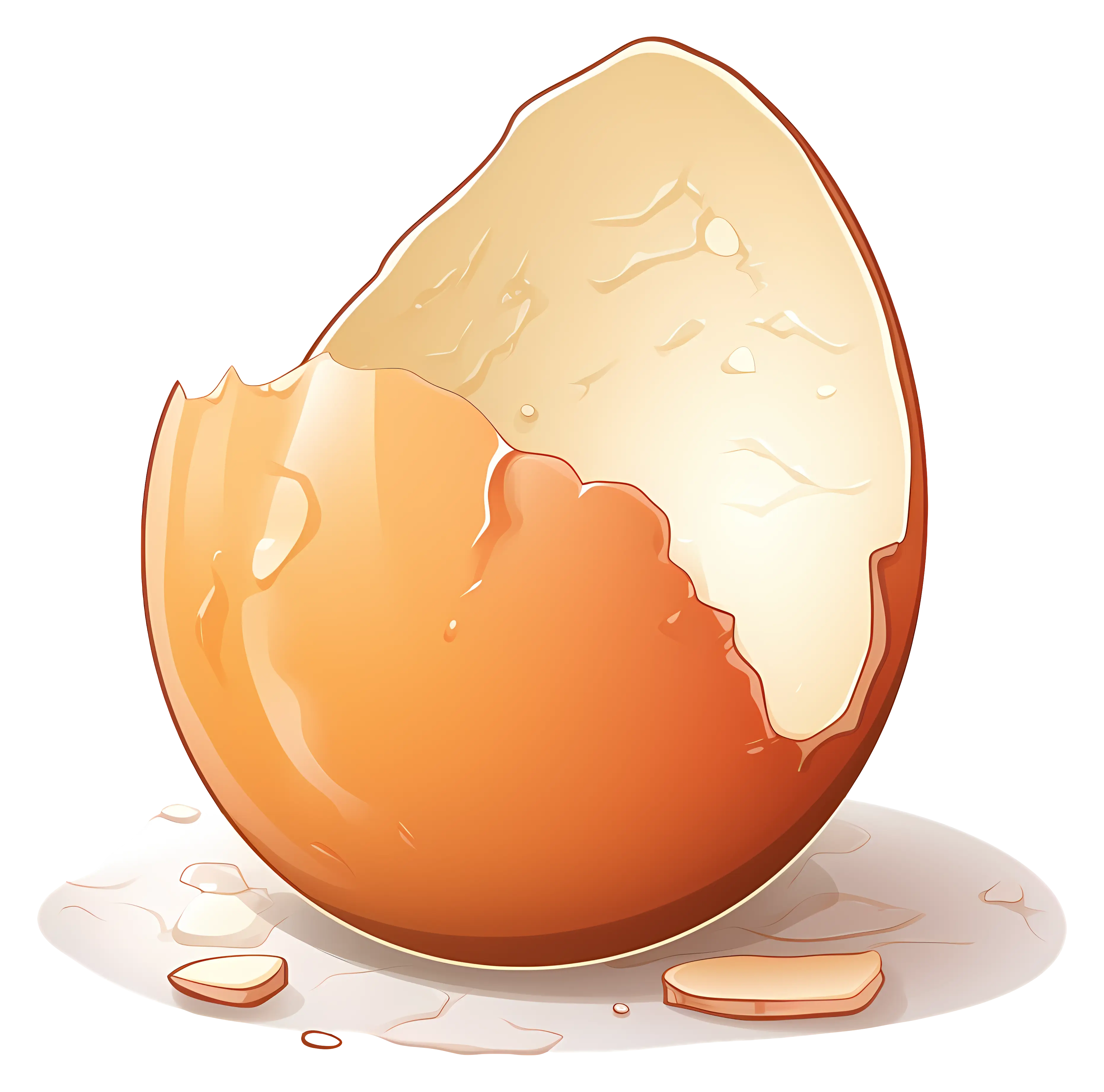Cracked Egg with Broken Shell