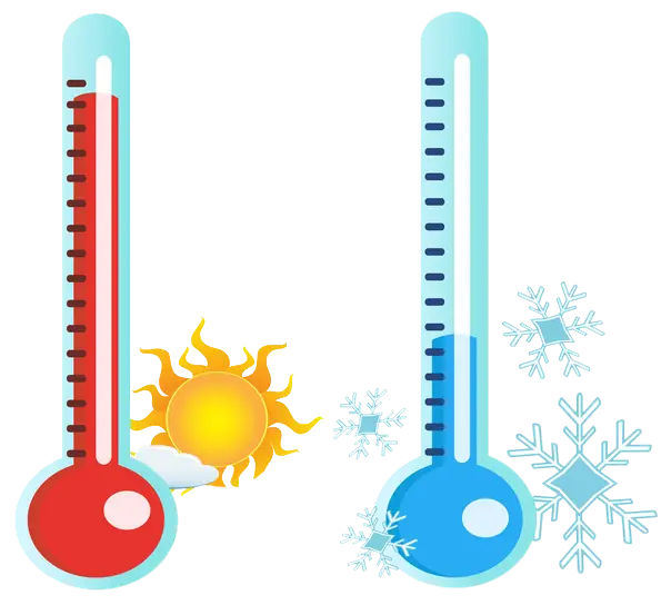 Thermometers Showing Hot and Cold Temperatures