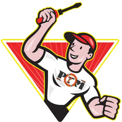 Cartoon Handyman with Screwdriver