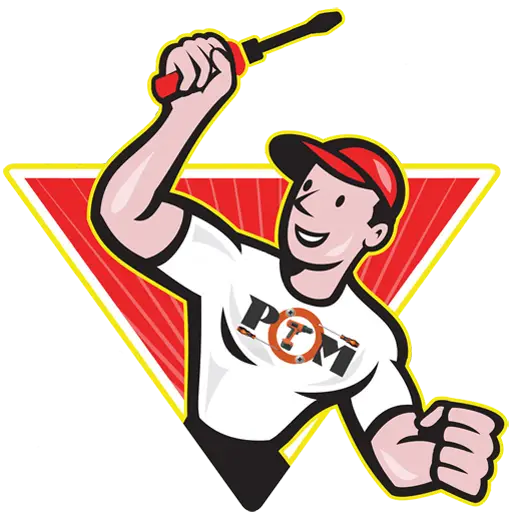 Cartoon Handyman with Screwdriver