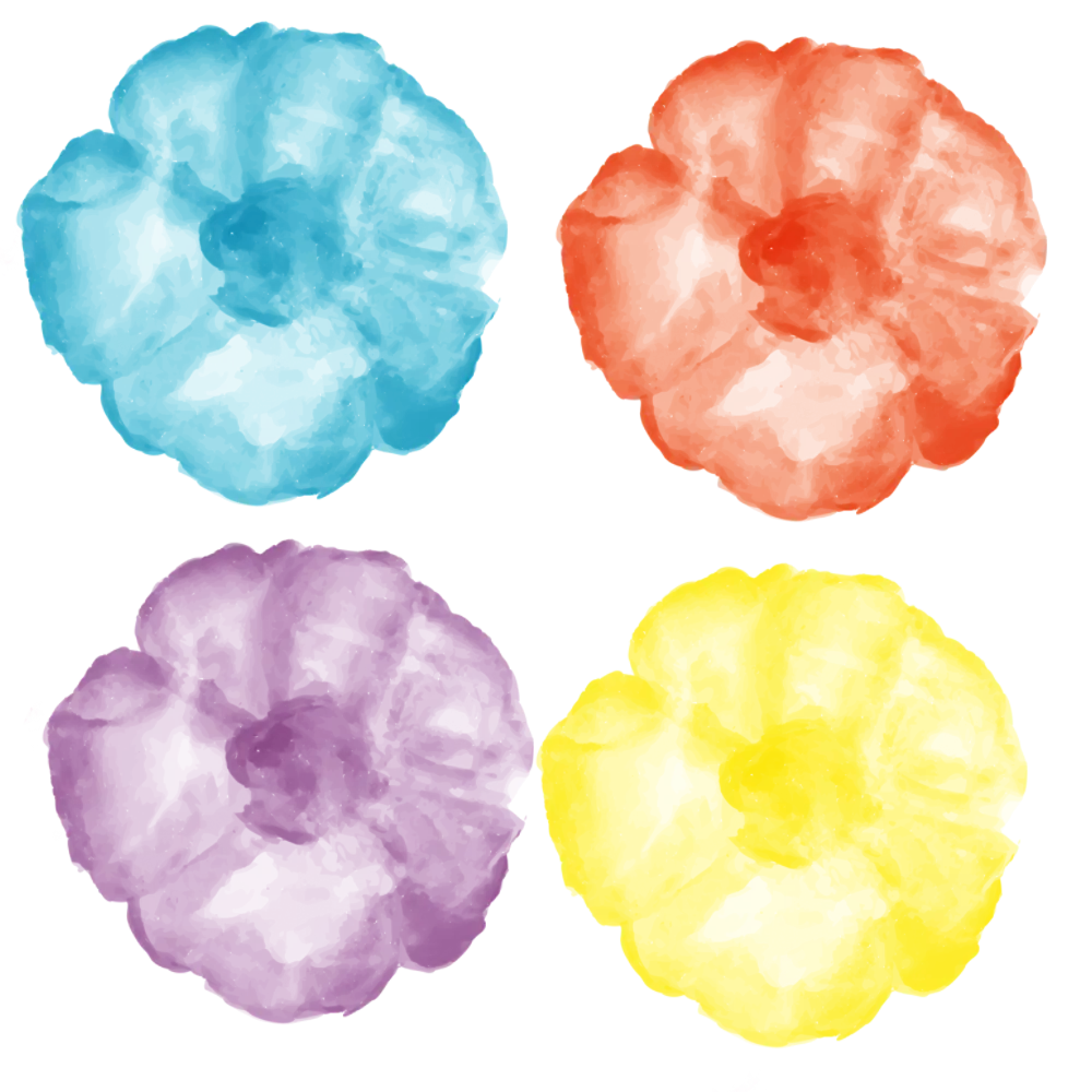 Colorful Watercolor Flowers