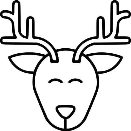 Deer with Antlers Outline