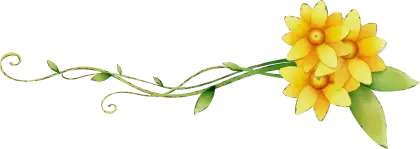 Yellow Flower with Stem and Leaves