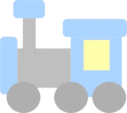 Blue Toy Train Illustration