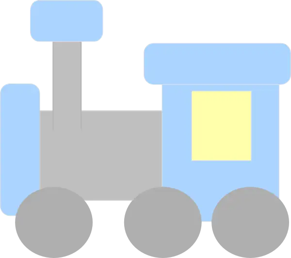 Blue Toy Train Illustration