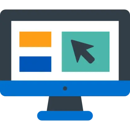 Illustration of Computer Screen with UI Design